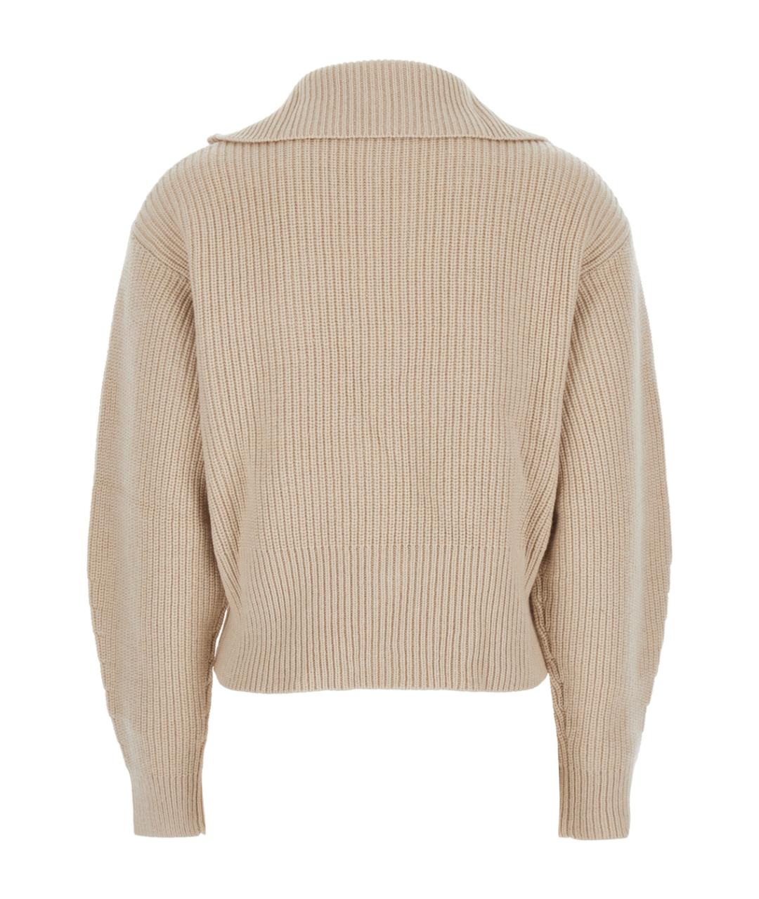 MAX MARA Бежевый шерстяной джемпер / свитер, фото 2