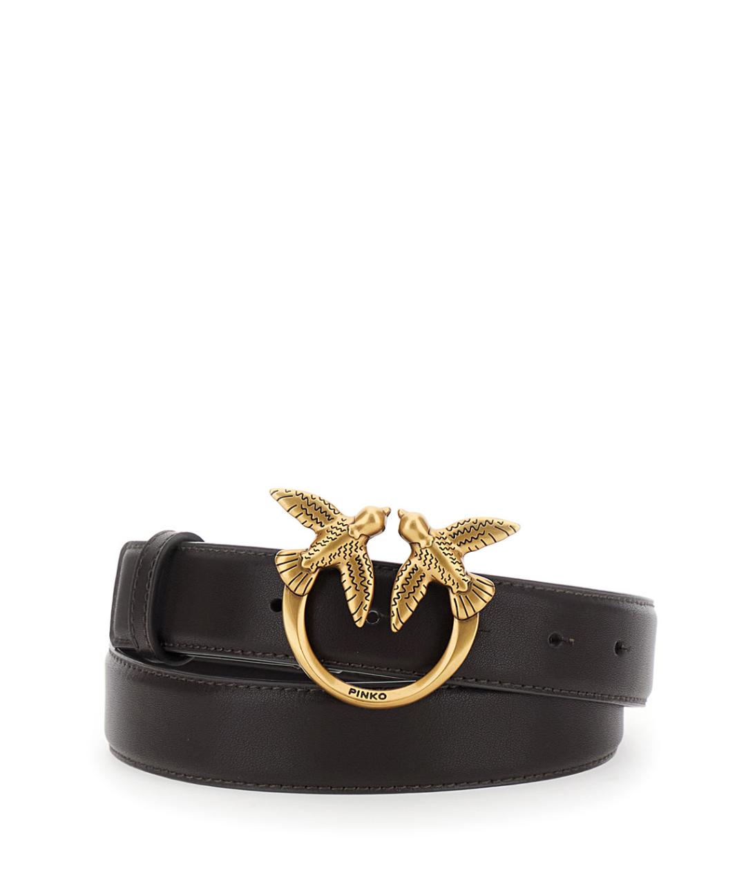 PINKO Коричневый кожаный ремень, фото 1