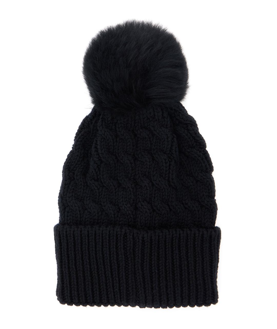 MONCLER GRENOBLE Черная шерстяная шапка, фото 2