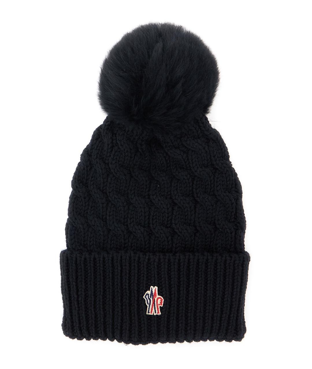 MONCLER GRENOBLE Черная шерстяная шапка, фото 1