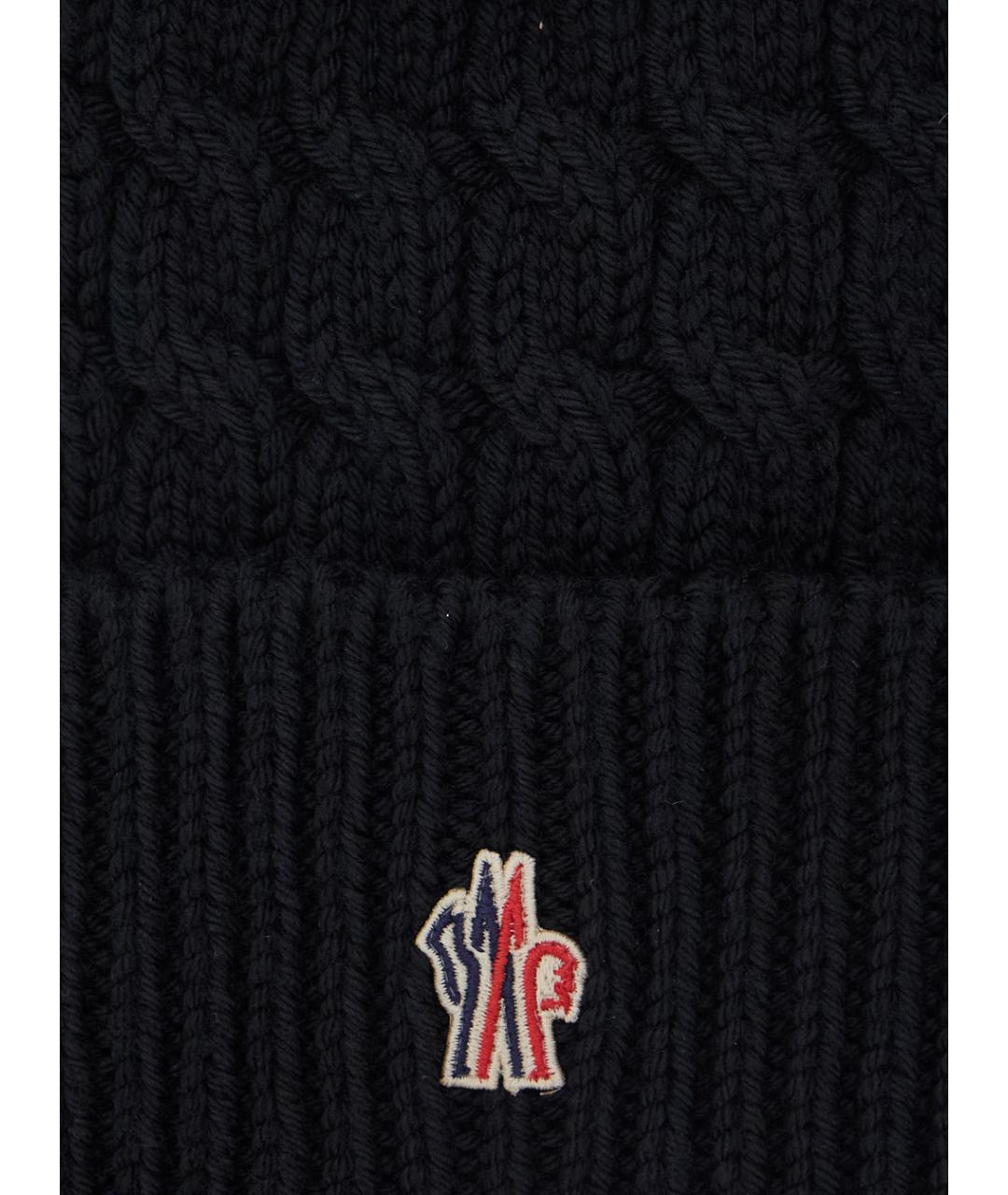MONCLER GRENOBLE Черная шерстяная шапка, фото 3