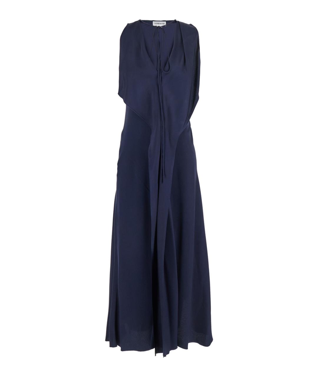 VICTORIA BECKHAM Синее ацетатное повседневное платье, фото 1