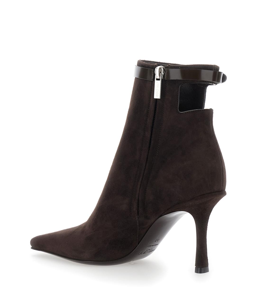 JIMMY CHOO Коричневые замшевые сапоги, фото 3