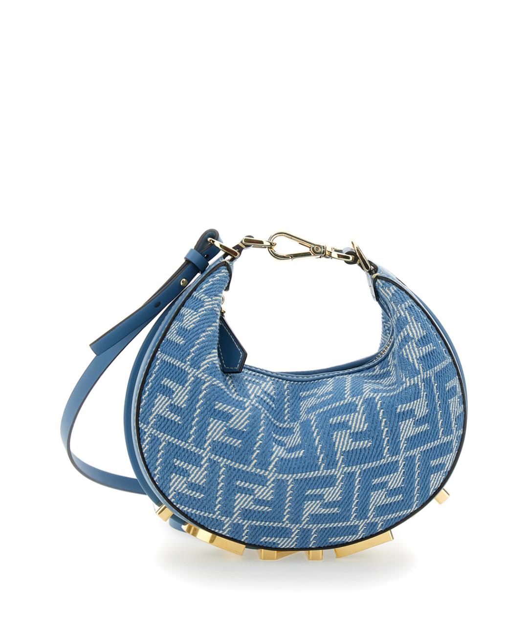 FENDI Синяя хлопковая сумка через плечо, фото 1