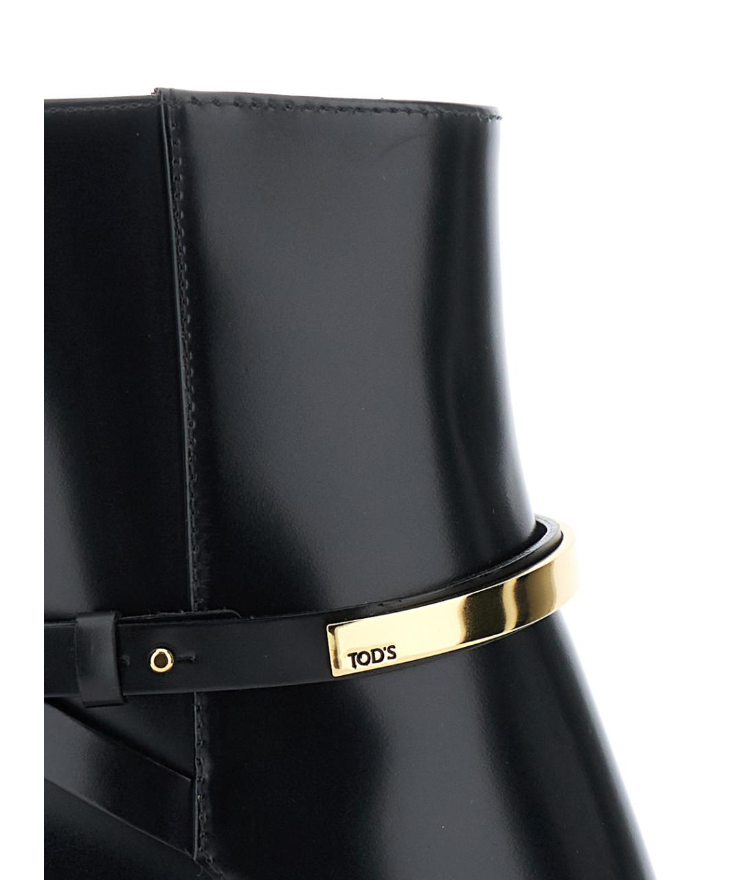 TOD'S Черные кожаные ботильоны, фото 4