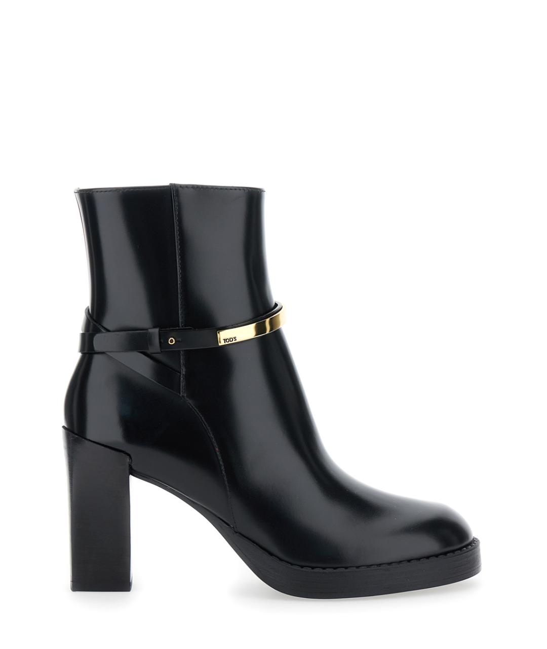 TOD'S Черные кожаные ботильоны, фото 1