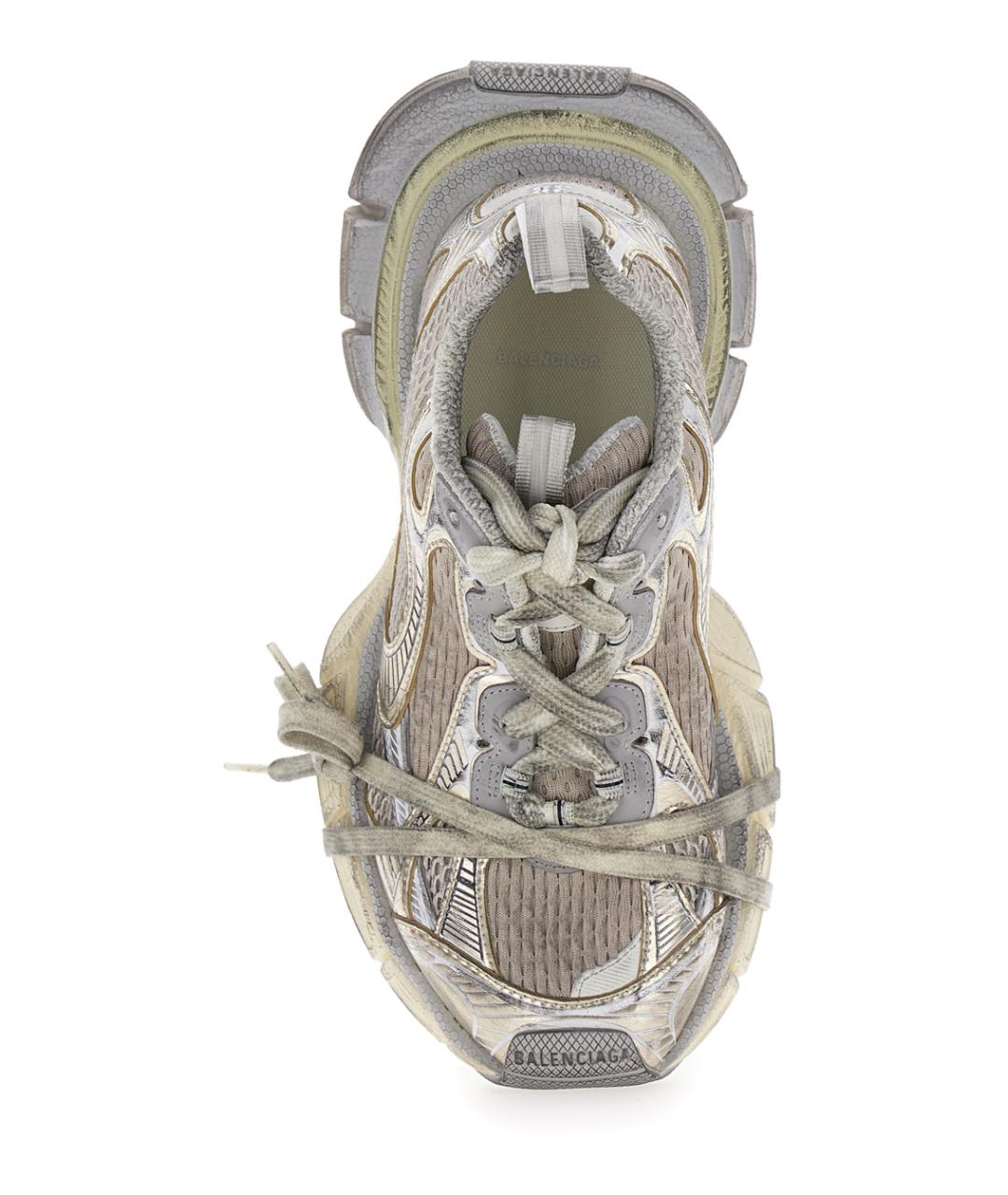 BALENCIAGA Серебряные текстильные кроссовки, фото 3