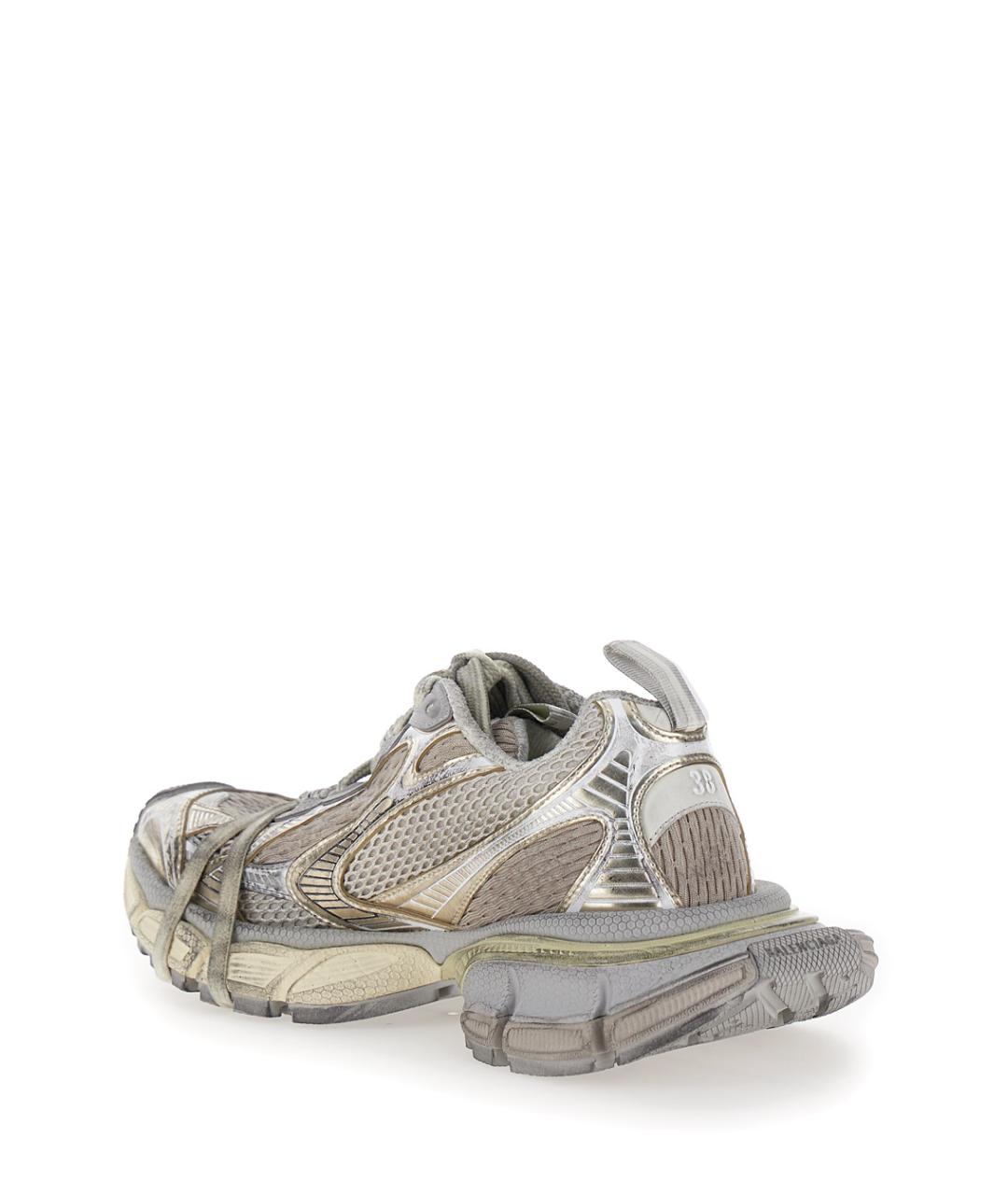 BALENCIAGA Серебряные текстильные кроссовки, фото 2