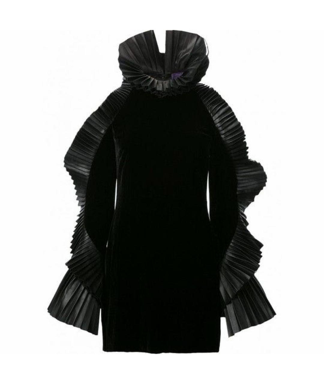 RALPH LAUREN PURPLE LABEL Черное бархатное коктейльное платье, фото 1