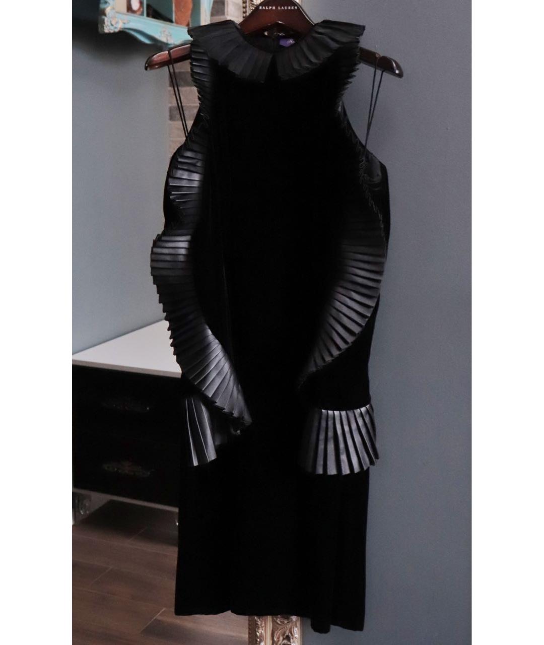 RALPH LAUREN PURPLE LABEL Черное бархатное коктейльное платье, фото 5