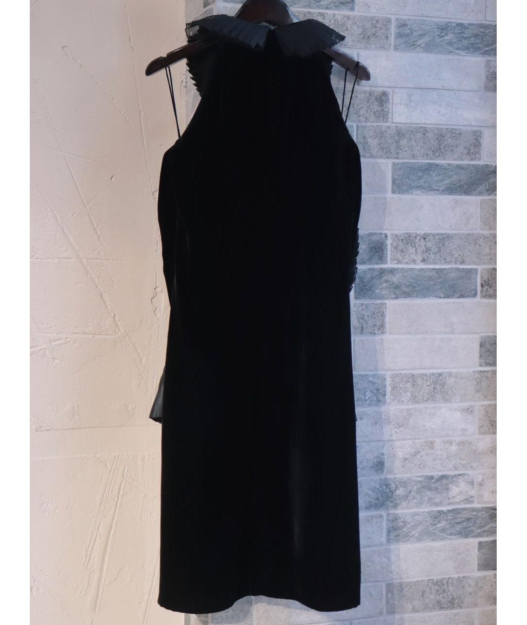 RALPH LAUREN PURPLE LABEL Черное бархатное коктейльное платье, фото 3