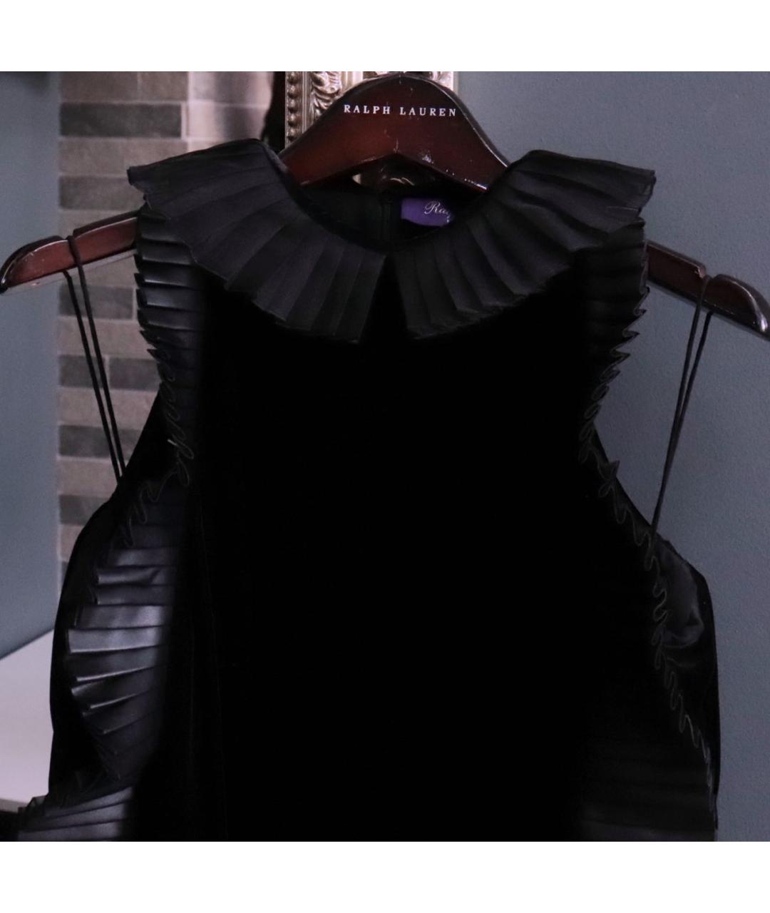 RALPH LAUREN PURPLE LABEL Черное бархатное коктейльное платье, фото 6