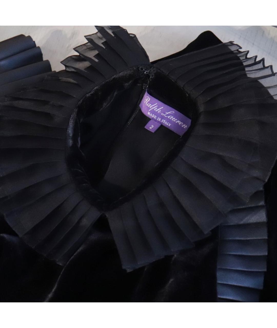 RALPH LAUREN PURPLE LABEL Черное бархатное коктейльное платье, фото 4