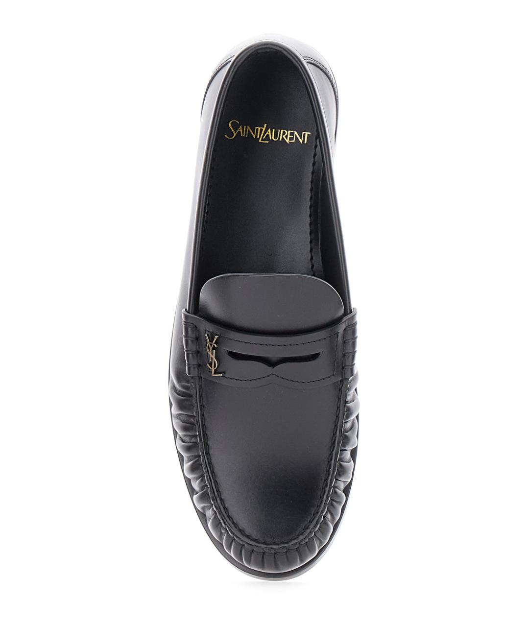SAINT LAURENT Черные кожаные лоферы, фото 4