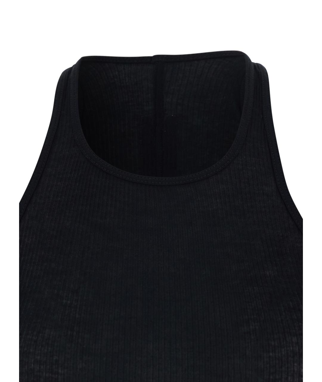 RICK OWENS Черная вискозная майка, фото 3