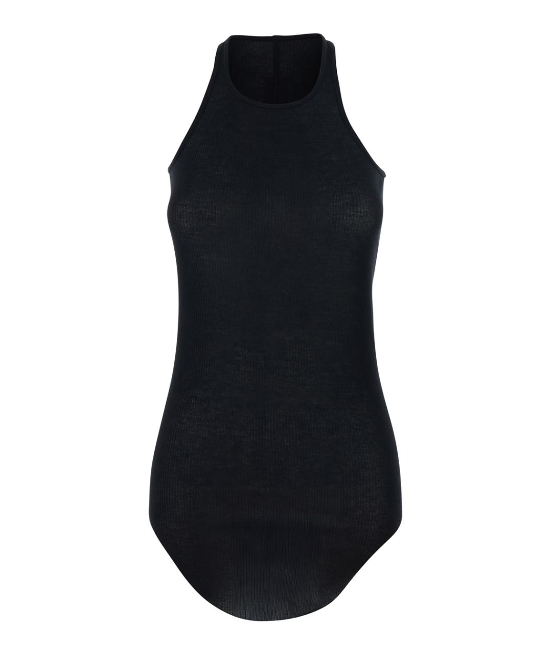 RICK OWENS Черная вискозная майка, фото 1