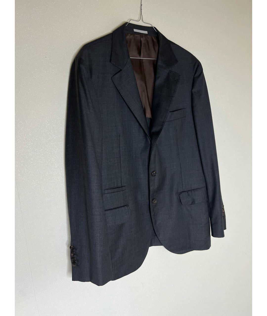 BRUNELLO CUCINELLI Серый шерстяной пиджак, фото 2