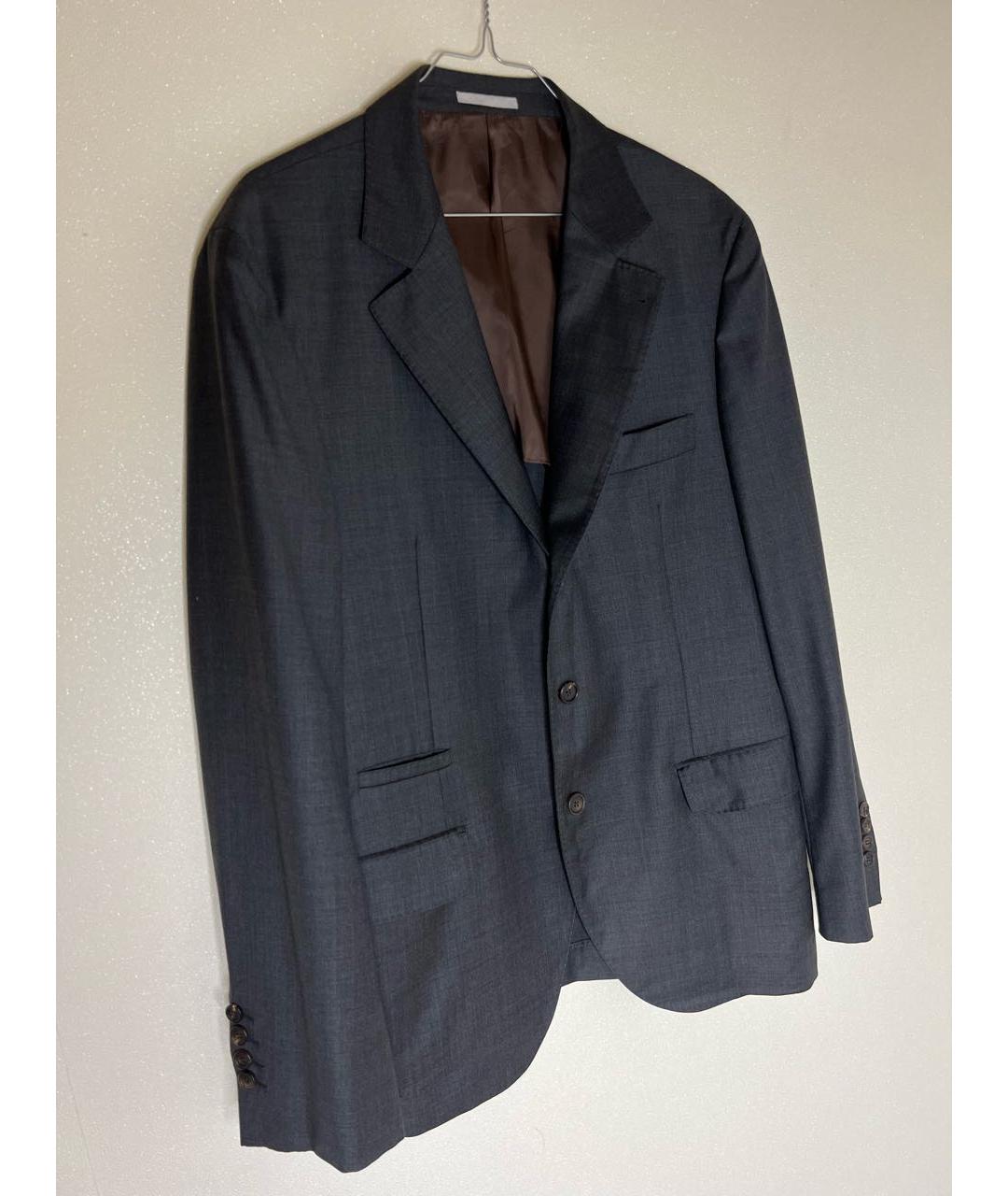 BRUNELLO CUCINELLI Серый шерстяной пиджак, фото 3