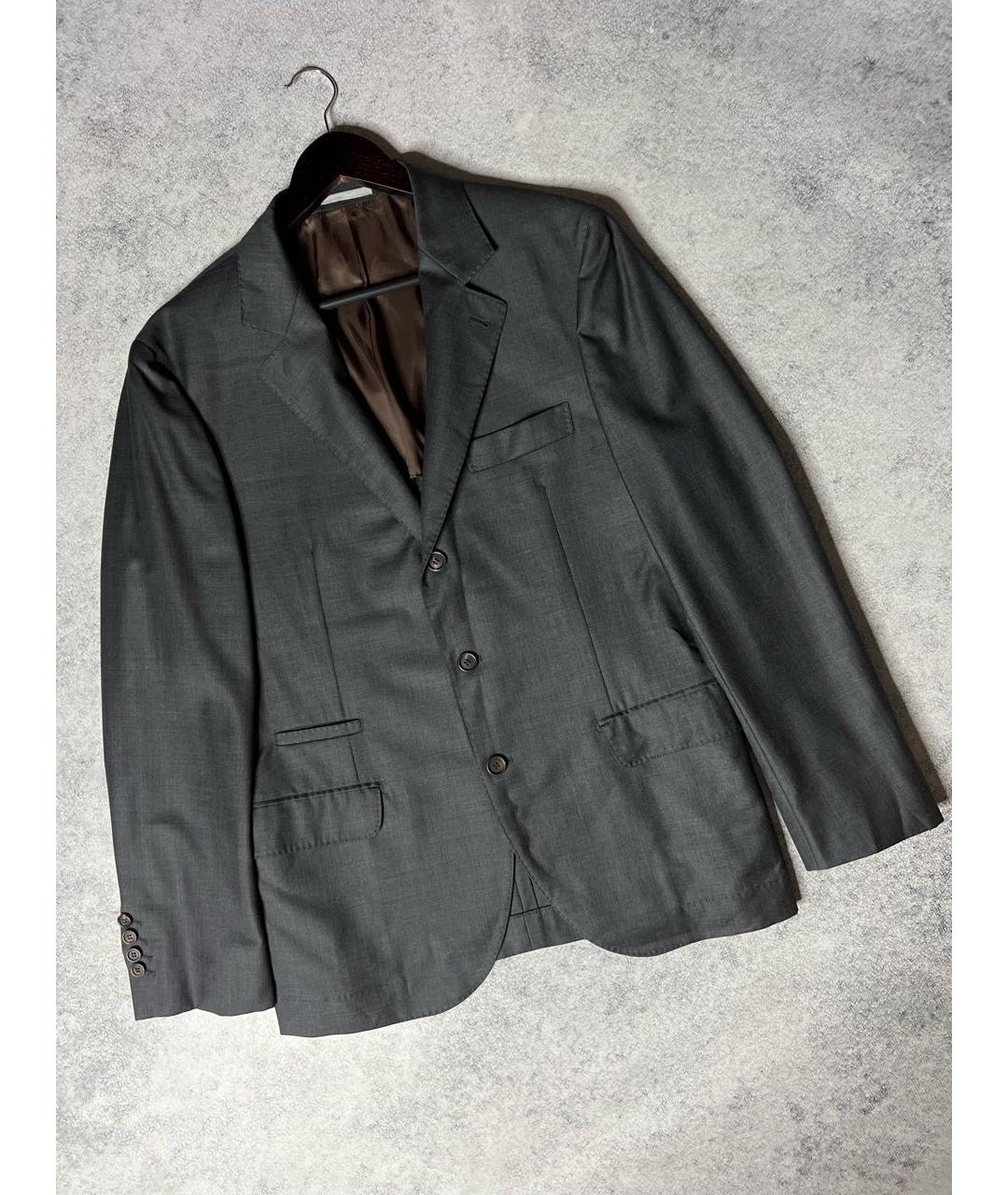 BRUNELLO CUCINELLI Серый шерстяной пиджак, фото 8