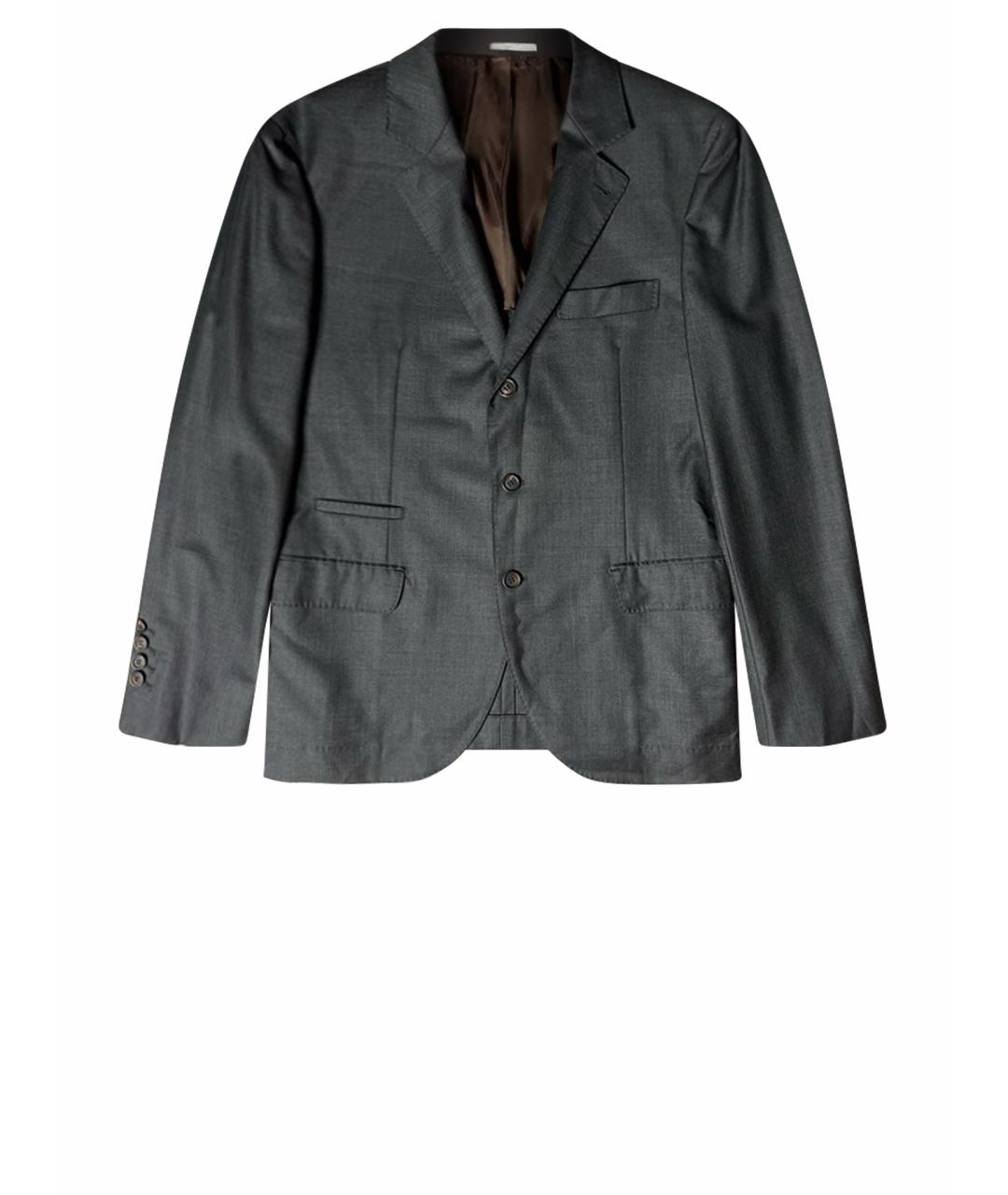 BRUNELLO CUCINELLI Серый шерстяной пиджак, фото 1