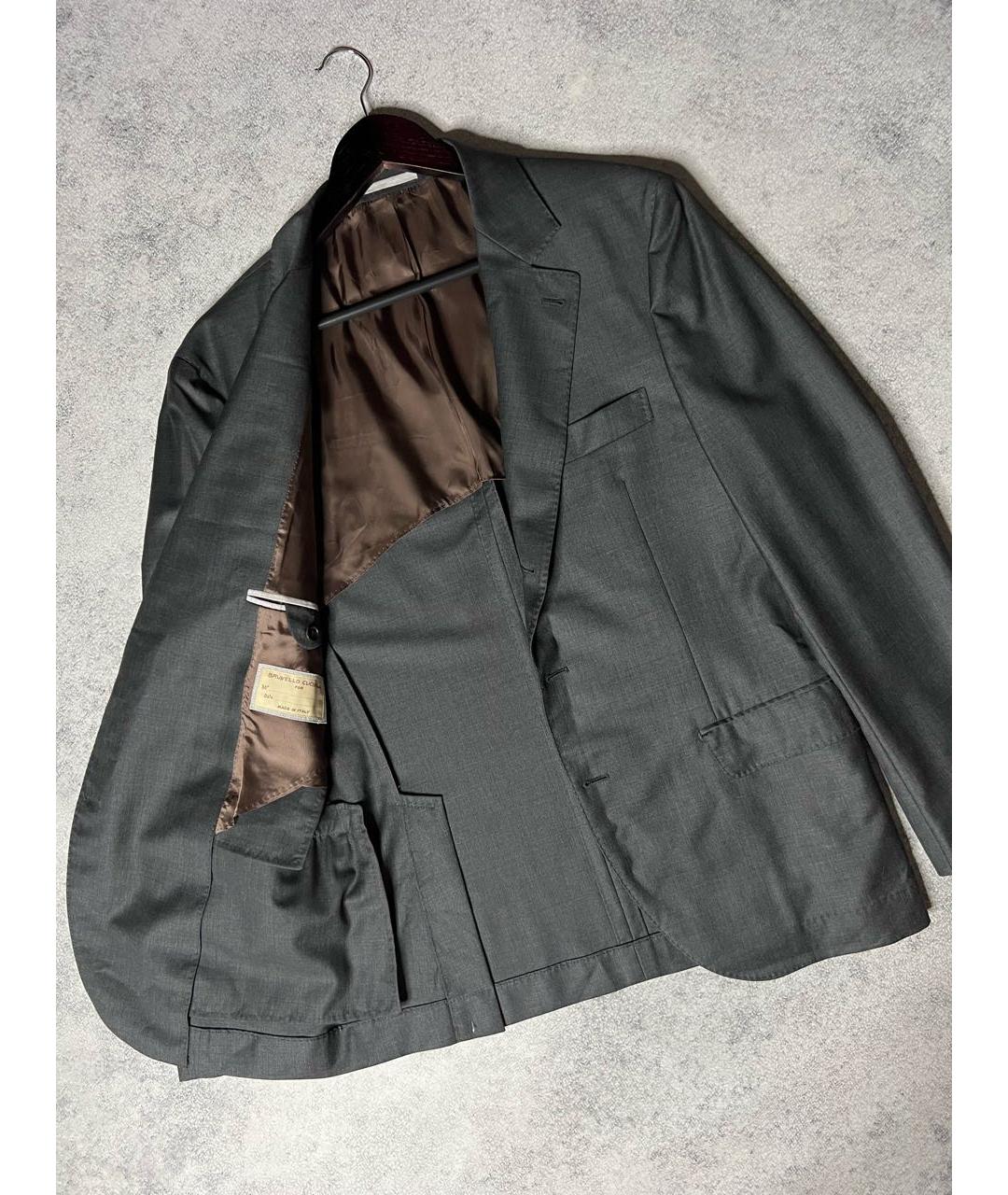 BRUNELLO CUCINELLI Серый шерстяной пиджак, фото 7