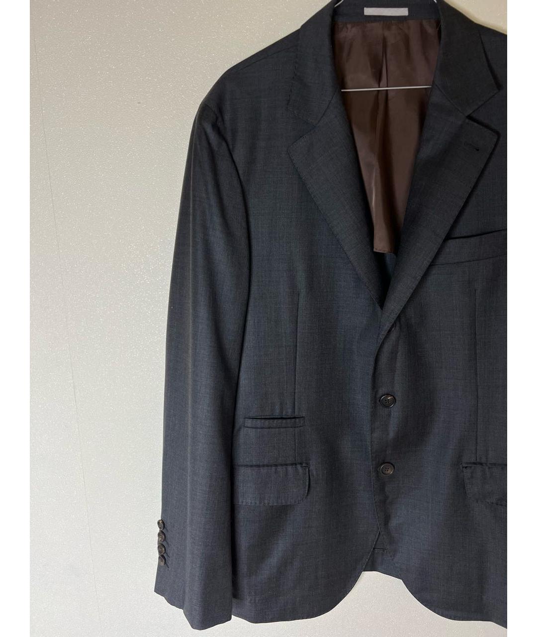 BRUNELLO CUCINELLI Серый шерстяной пиджак, фото 4