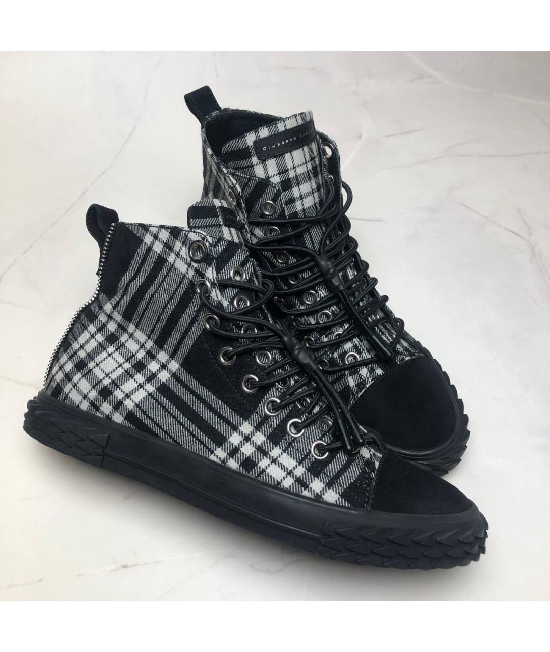 GIUSEPPE ZANOTTI DESIGN Серые текстильные высокие кроссовки / кеды, фото 7