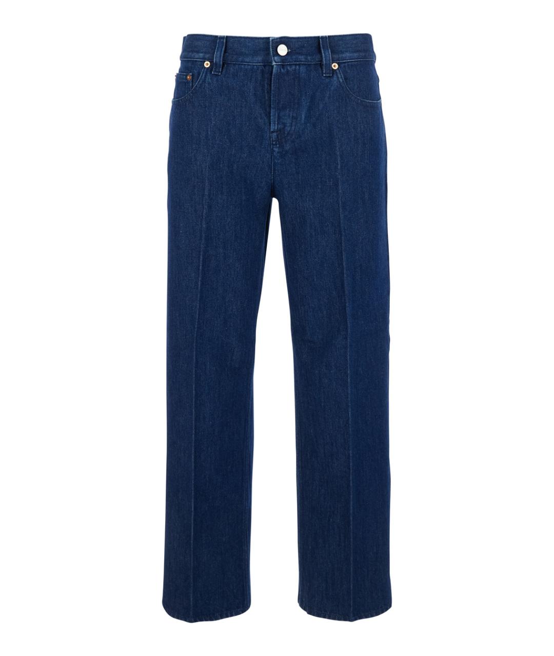 GUCCI Синие хлопковые прямые джинсы, фото 1
