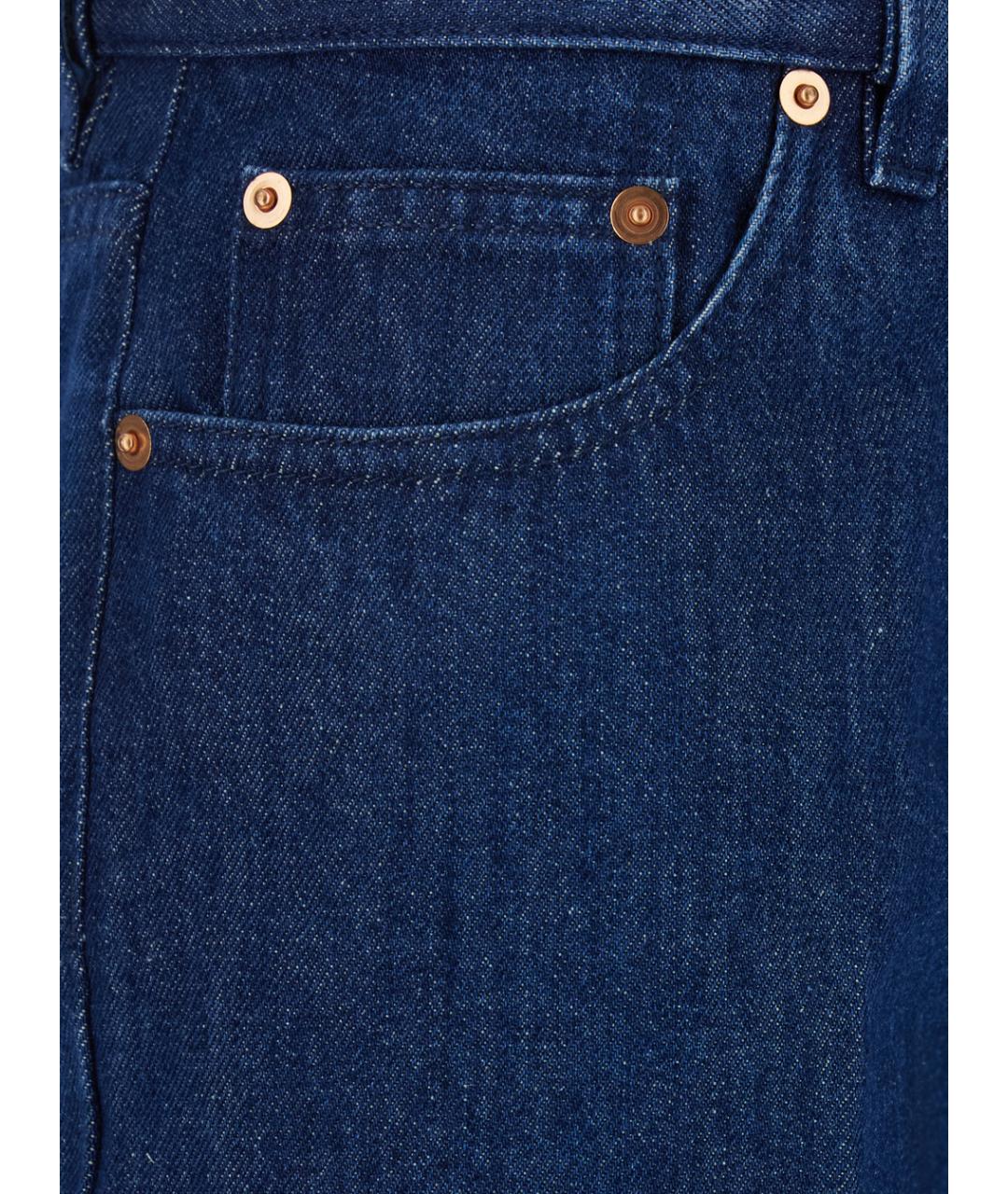 GUCCI Синие хлопковые прямые джинсы, фото 3