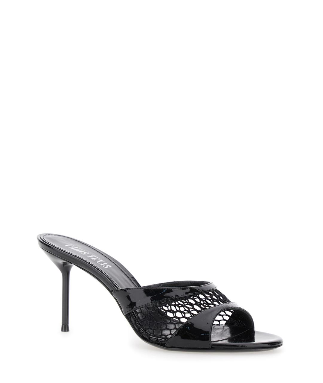 PARIS TEXAS Черные кожаные мюли, фото 2