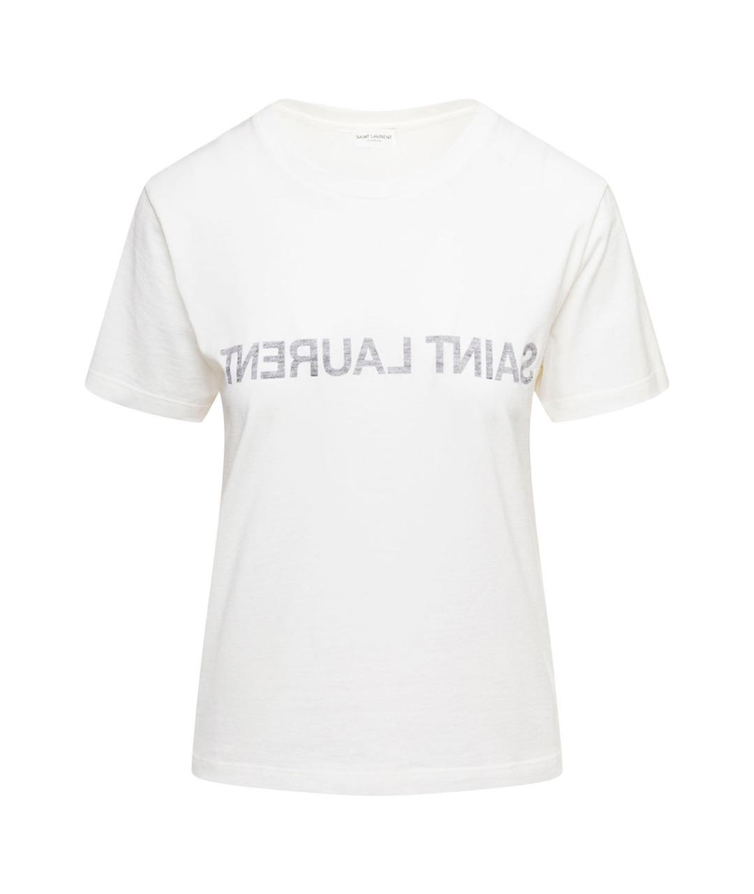 SAINT LAURENT Белая хлопковая футболка, фото 1