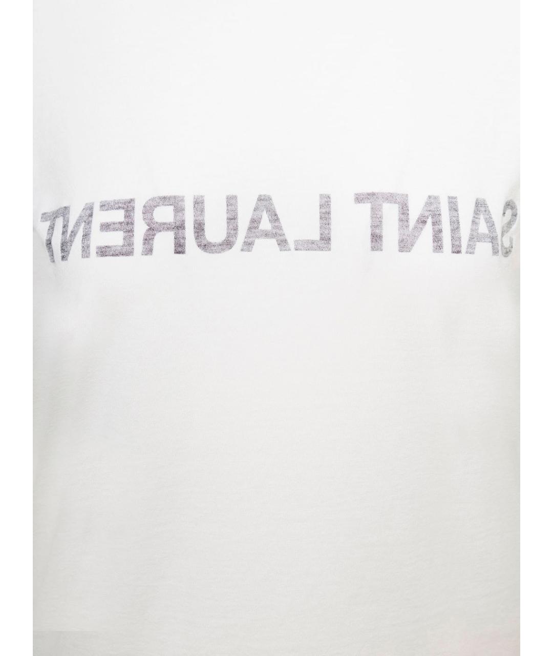 SAINT LAURENT Белая хлопковая футболка, фото 3