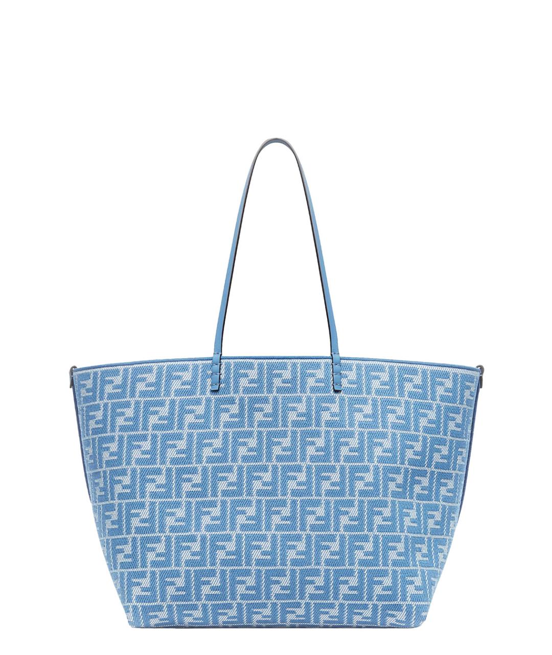 FENDI Синяя хлопковая сумка тоут, фото 4