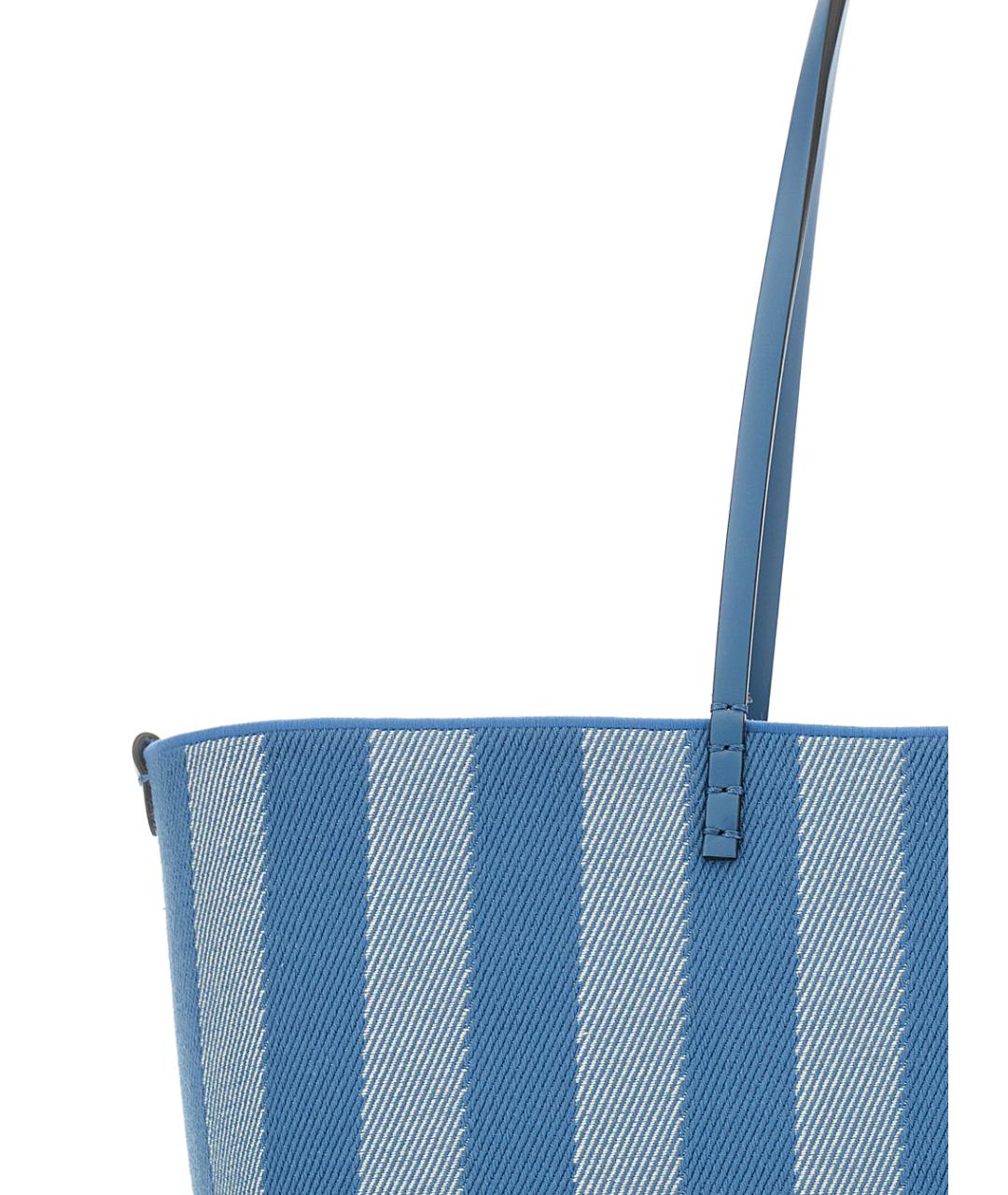 FENDI Синяя хлопковая сумка тоут, фото 3