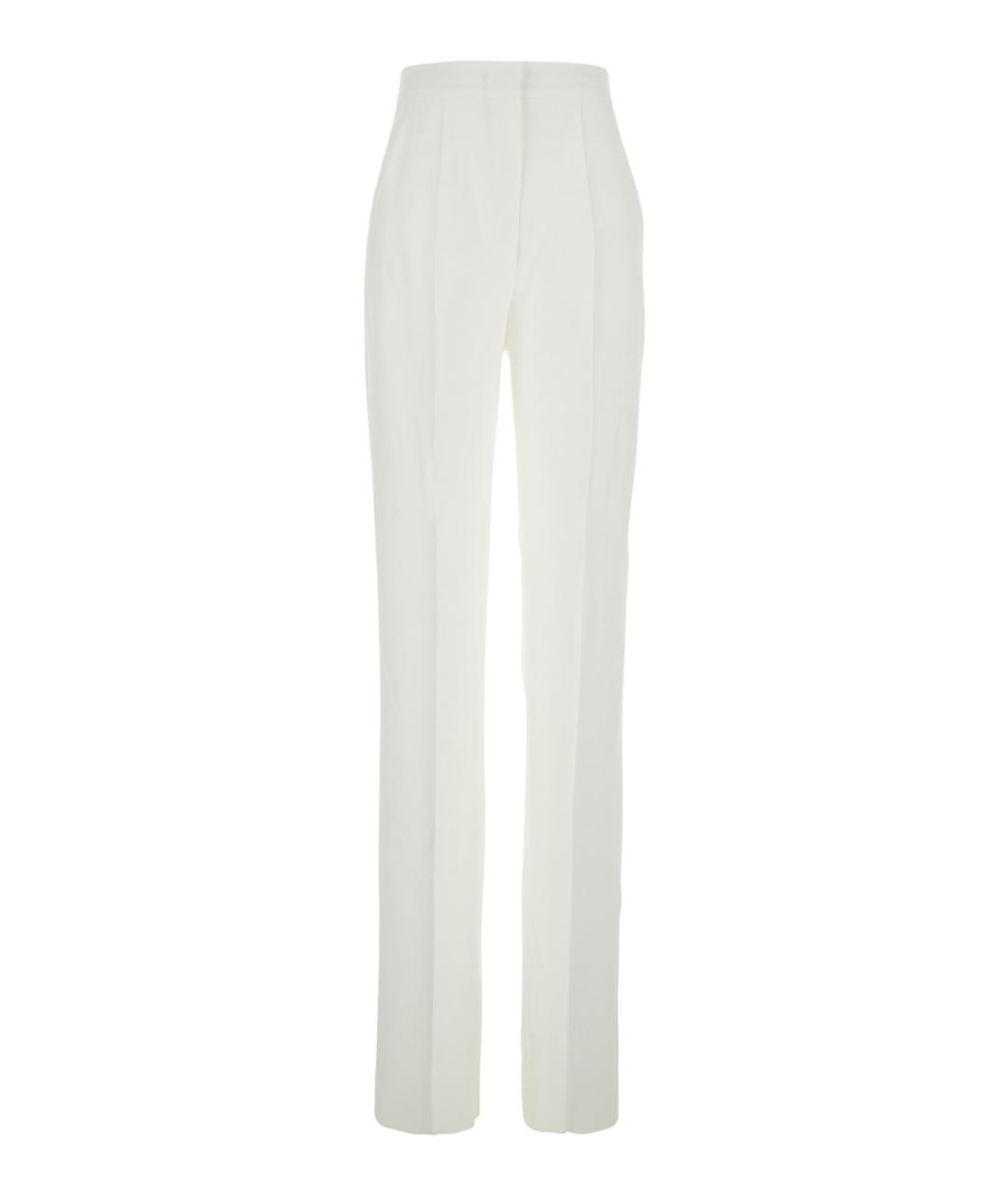 MAX MARA Белые льняные прямые брюки, фото 1