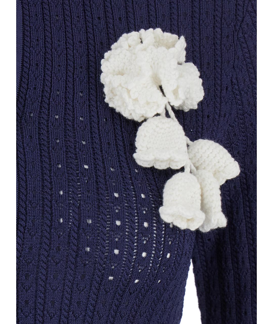 SELF-PORTRAIT Синее вискозное повседневное платье, фото 3