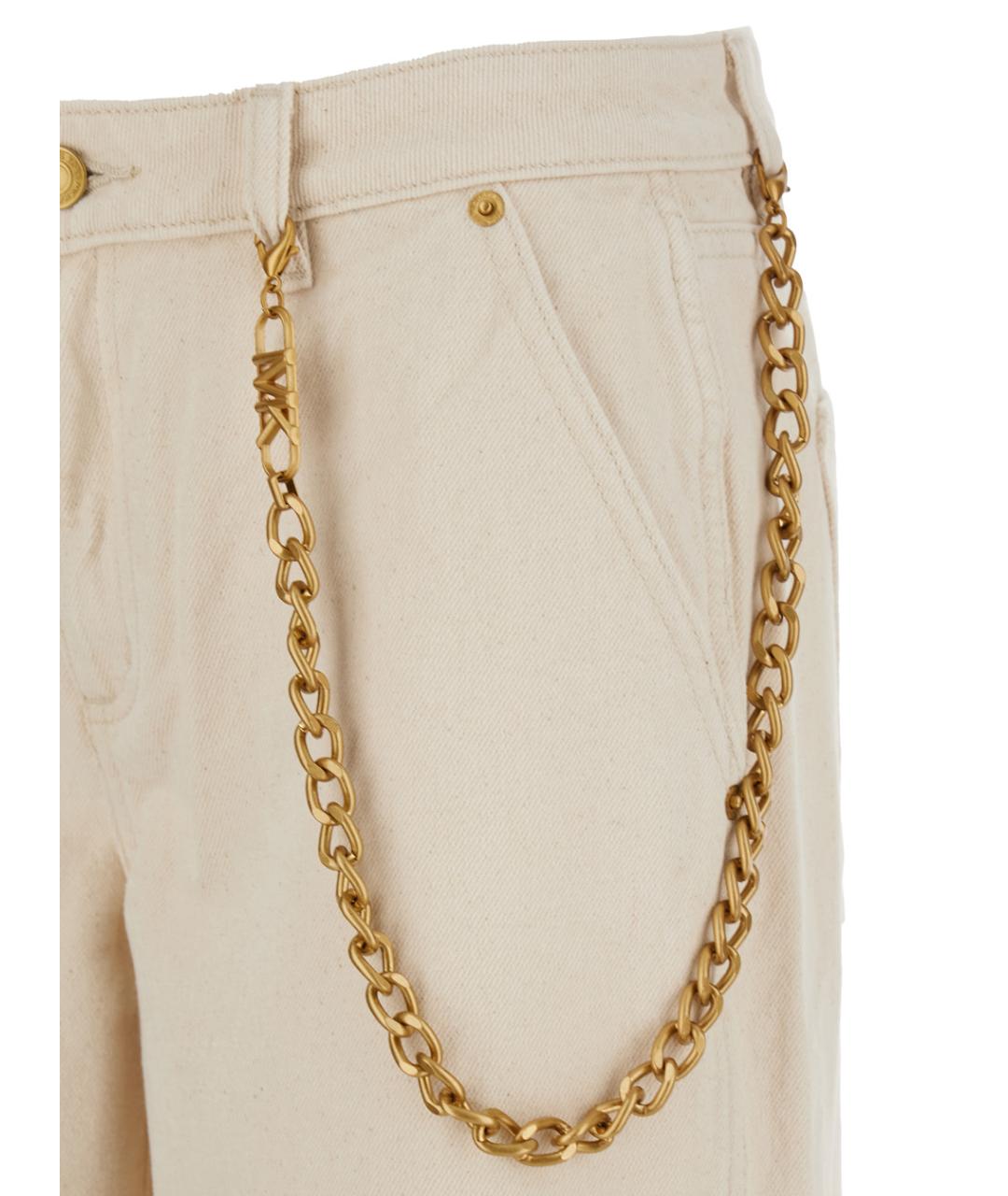 MICHAEL MICHAEL KORS Бежевые хлопковые джинсы клеш, фото 3