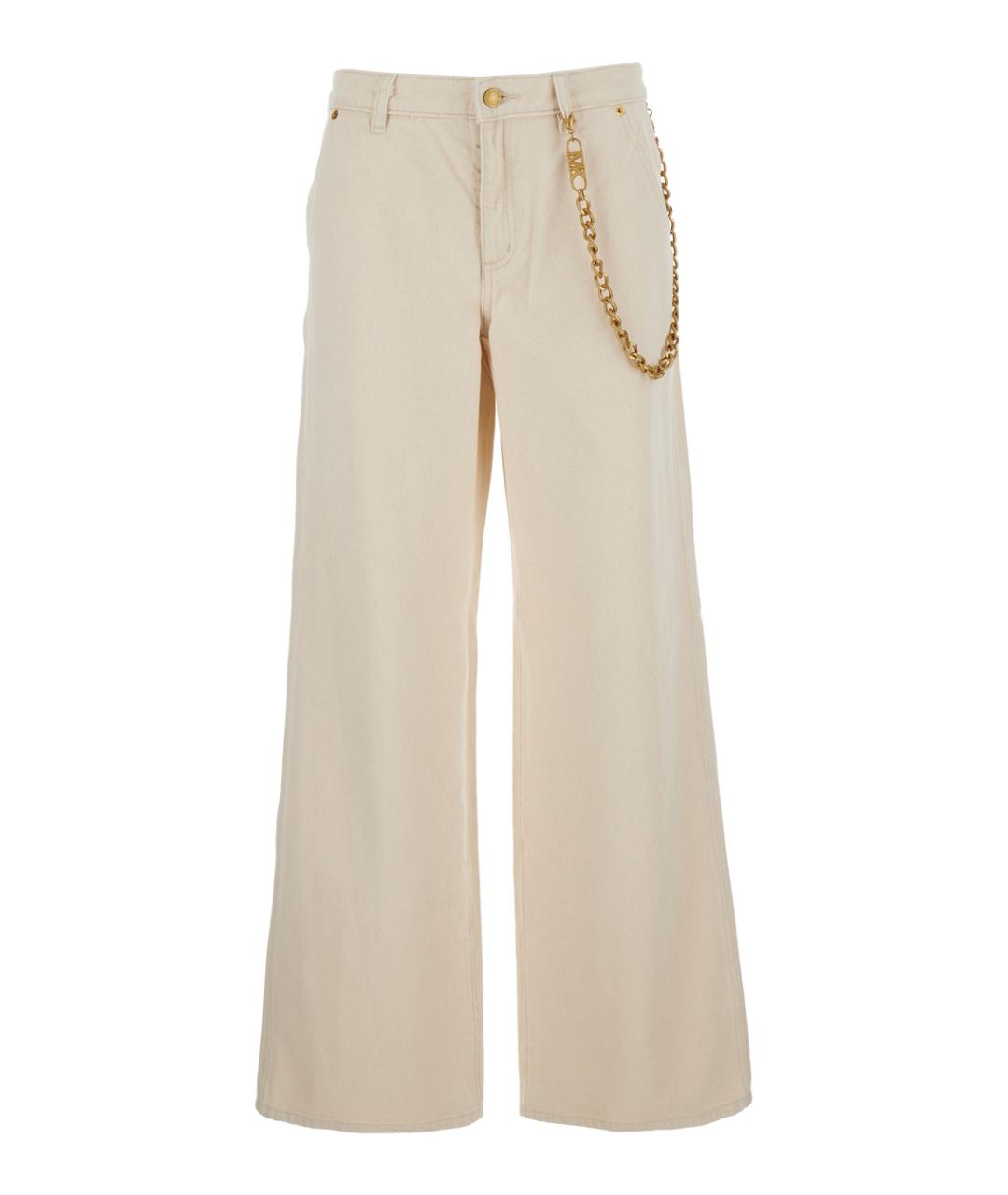 MICHAEL MICHAEL KORS Бежевые хлопковые джинсы клеш, фото 1