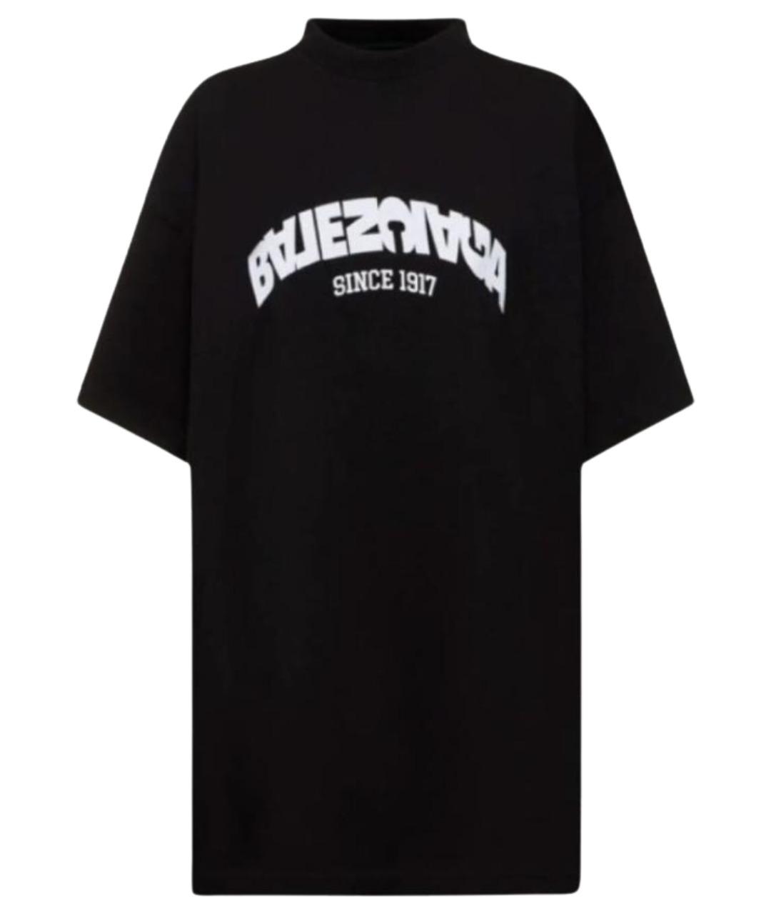 BALENCIAGA Черная хлопковая футболка, фото 1