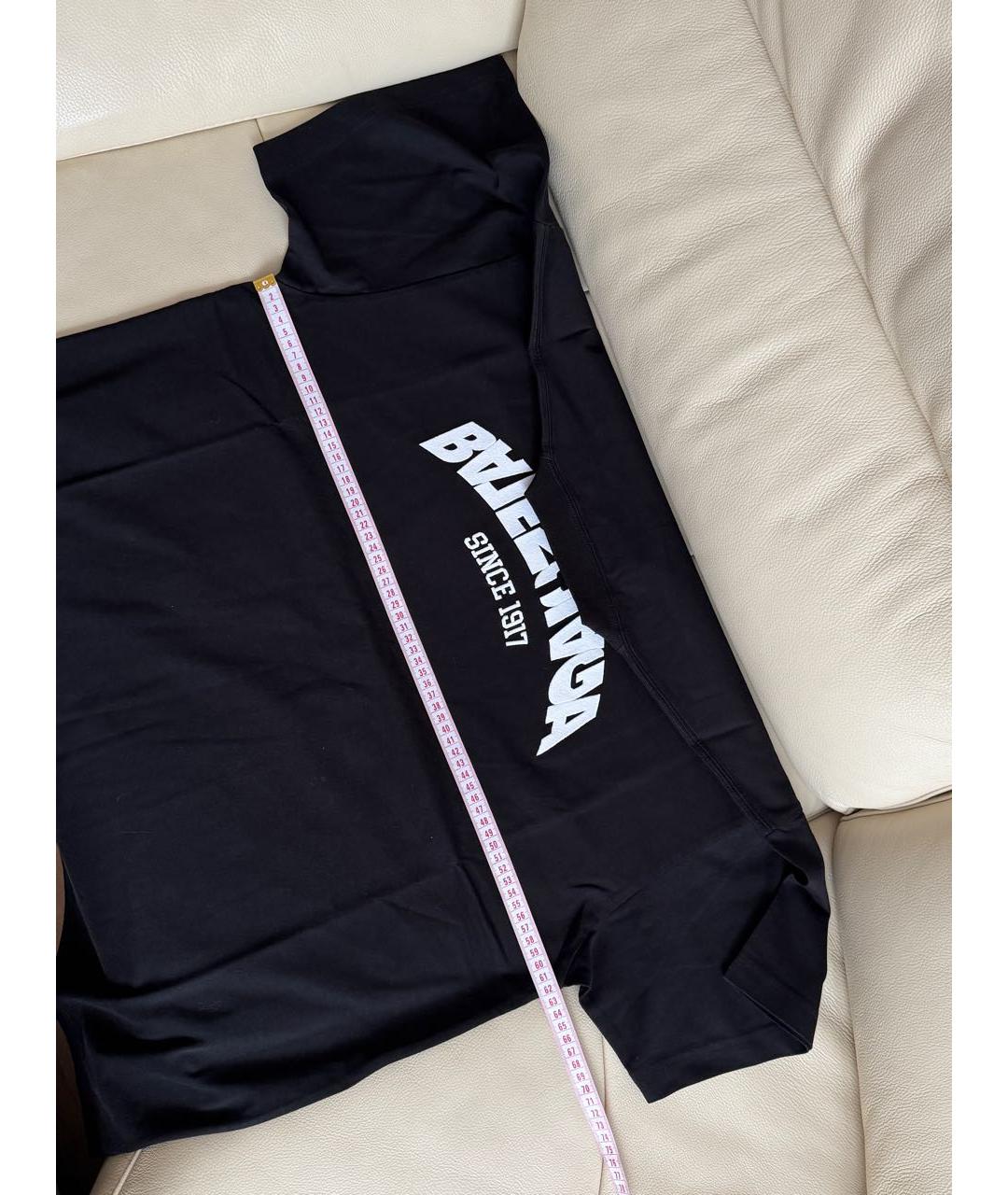 BALENCIAGA Черная хлопковая футболка, фото 7