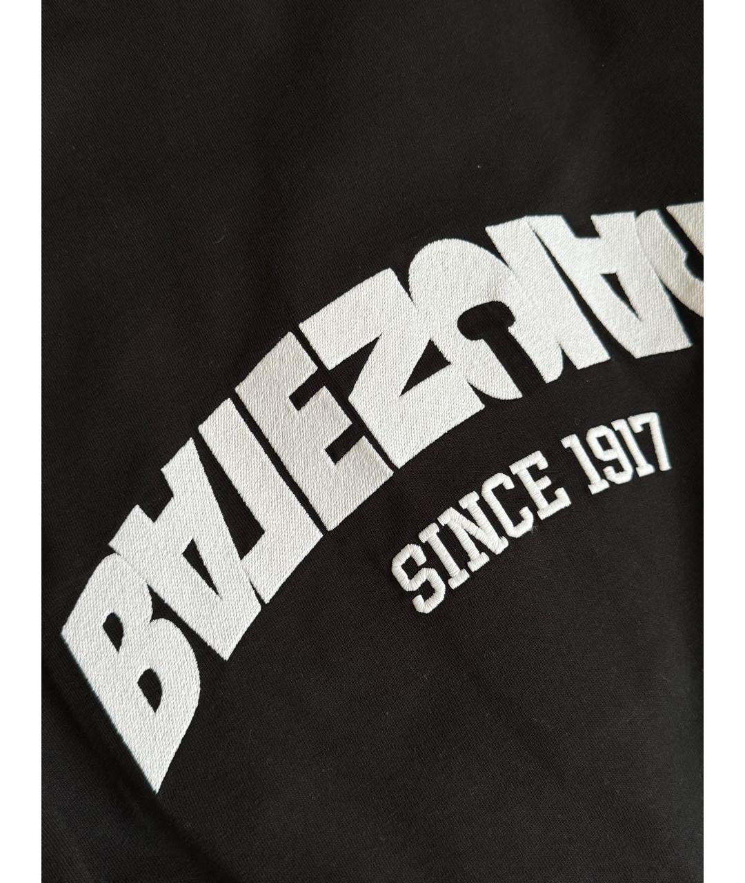 BALENCIAGA Черная хлопковая футболка, фото 3