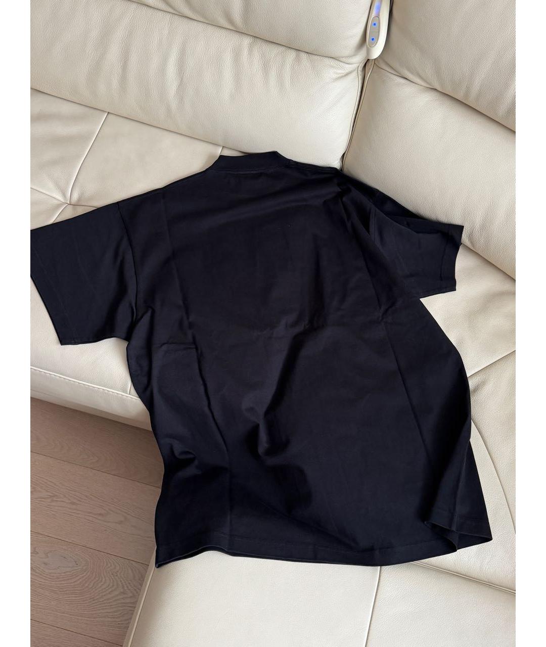 BALENCIAGA Черная хлопковая футболка, фото 6