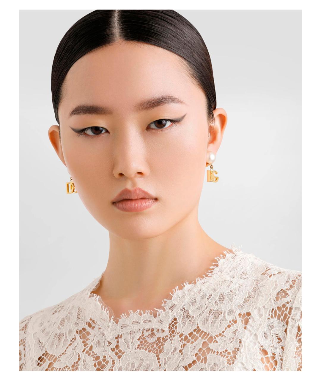 DOLCE&GABBANA Золотые металлические серьги, фото 3