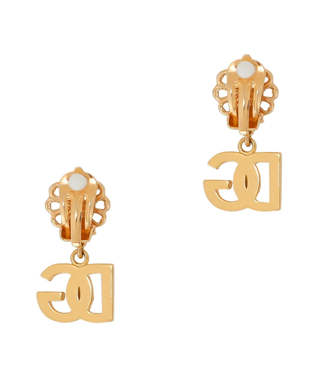 DOLCE&GABBANA Золотые металлические серьги, фото 2