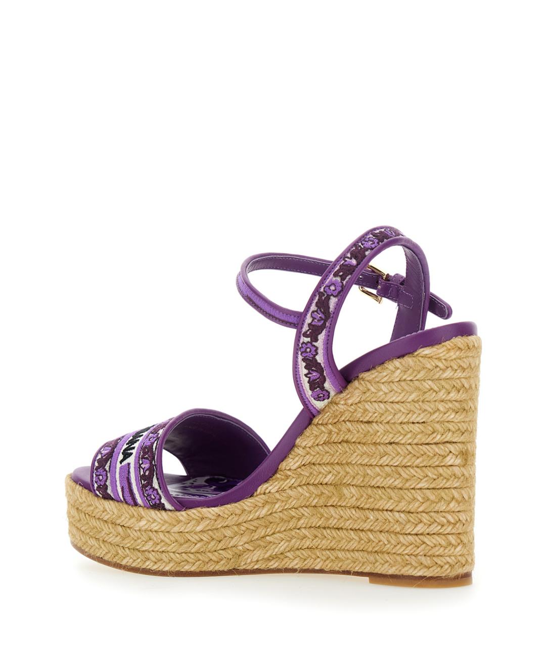 DOLCE&GABBANA Фиолетовые текстильные босоножки, фото 3