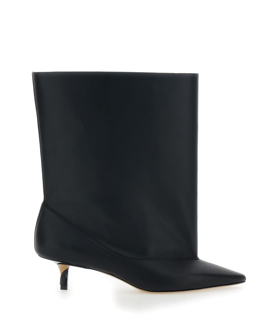 JACQUEMUS Черные кожаные сапоги, фото 1