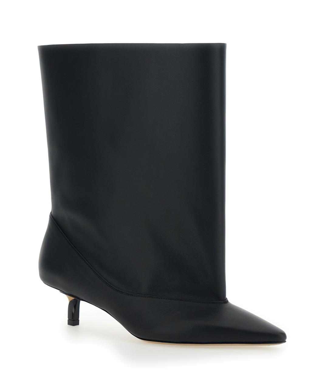 JACQUEMUS Черные кожаные сапоги, фото 2