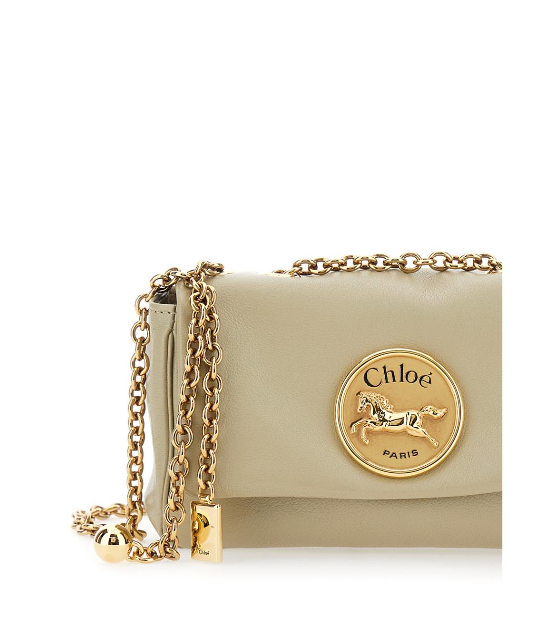 CHLOE Бежевая кожаная сумка через плечо, фото 3