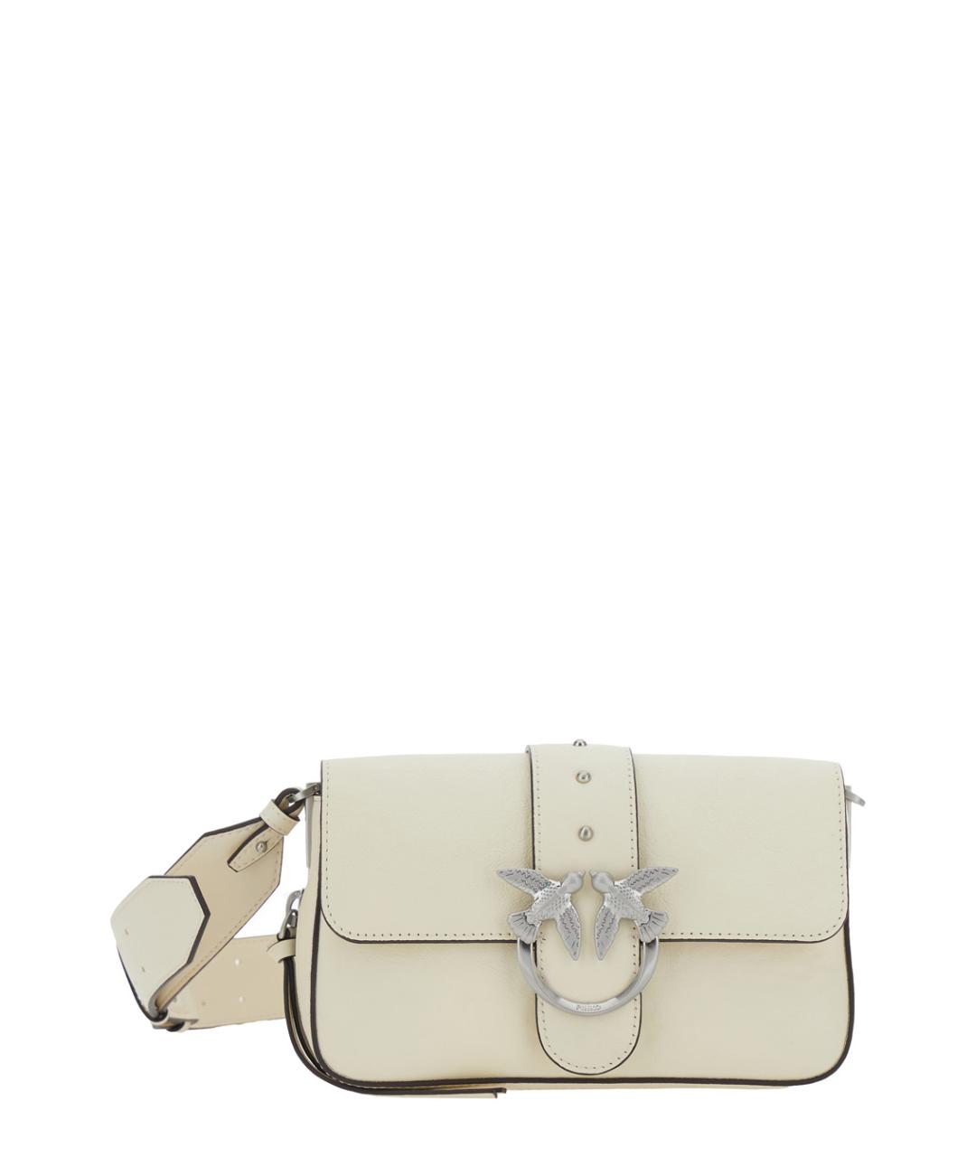 PINKO Белая кожаная сумка через плечо, фото 1