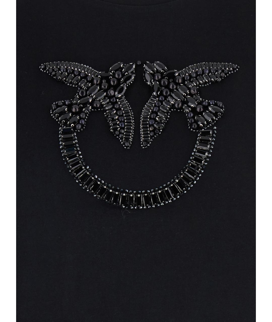 PINKO Черная хлопковая футболка, фото 3